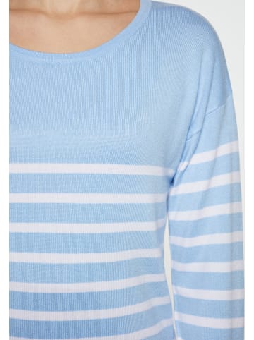 SANIKA Damen Pullover in HELLBLAU WEISS