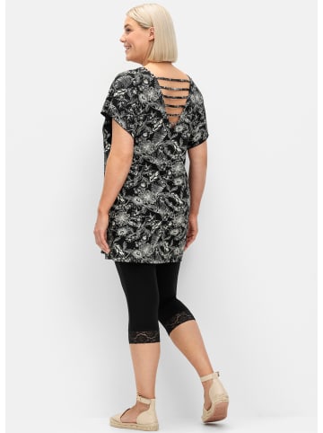 sheego Shirt + Leggings in schwarz-weiß