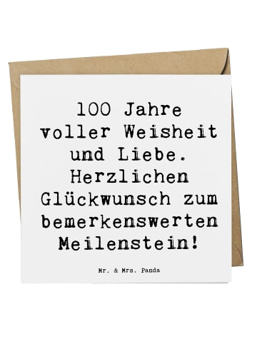 Mr. & Mrs. Panda Deluxe Karte Spruch 100. Geburtstag mit Spruch in Weiß