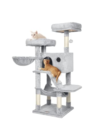Feandrea Katzenbaum Clawfy in Ombré-Grau-Weiß - (B)50 x (H)135 x (T)50 cm