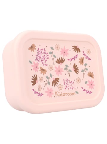 COFI 1453 Kidzroom Kinder Lunchbox aus Silikon – Brotdose mit Blumen-Print in Rosa