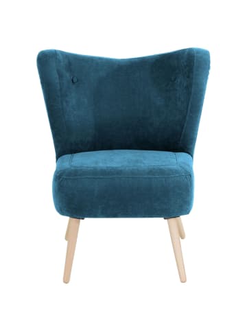 58 aufm Kessel SESSEL Kathy Bezug Veloursstoff Buche natur / petrol