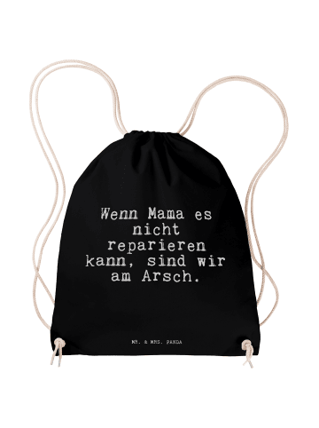 Mr. & Mrs. Panda Sportbeutel Wenn Mama es nicht... mit Spruch in Schwarz