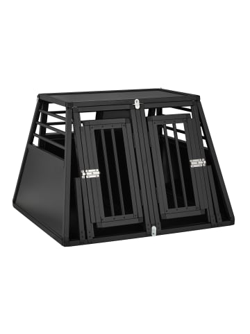 relaxdays Auto-Hundebox in Schwarz - (B)90 x (H)64 x (T)82 cm