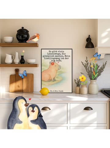Mr. & Mrs. Panda Print Capybara Blume Design mit Spruch in Weiß