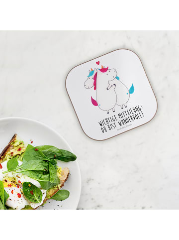 Mr. & Mrs. Panda Bierdeckel Einhorn Mitteilung mit Spruch in Weiß