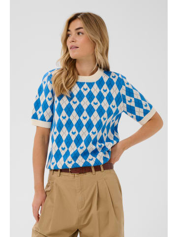 SAINT TROPEZ Strickpullover PamillaSZ Gerade Passform in Blue Shades Argyle Hearts