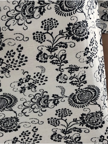 NORMANN Nachthemd halbarm Streifen und Knopfleiste am Hals - 47139 in Creme