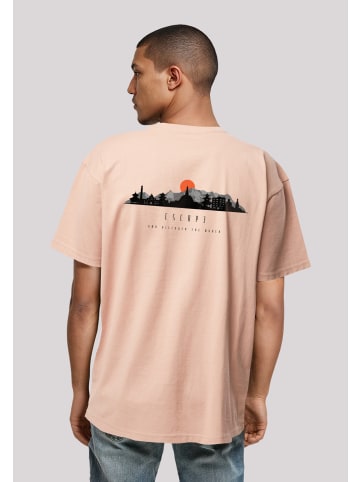F4NT4STIC Heavy Oversize T-Shirt Oversize Escape Discover the World Asian Town in amber