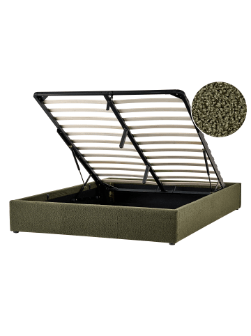 Beliani Doppelbett DINAN in Grün - (W) 147 x (H) 31 x (L) 214 cm