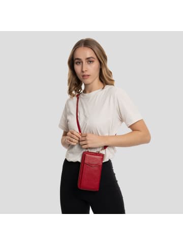 Lazarotti Bologna Leather Zip-Around Geldbörse Handytasche Leder 19 cm in red-2