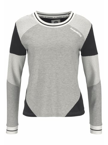Kangaroos Sweatshirt in schwarz-hellgrau-meliert