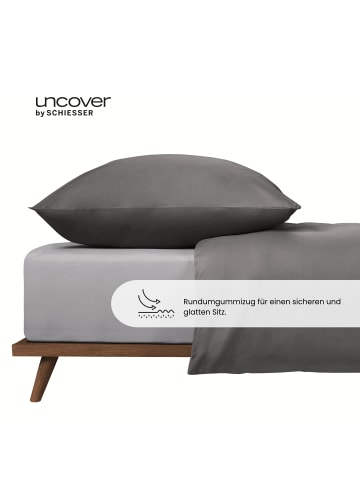 UNCOVER BY SCHIESSER Edeljersey-Spannbettlaken New Jersey in Hellgrau