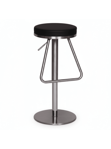 KADIMA DESIGN Barhocker Edelstahl | Höhenverstellbar, Rutschfest, bis 110kg in Schwarz