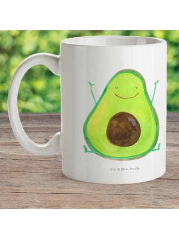 Mr. & Mrs. Panda Tasse Avocado Glücklich ohne Spruch in Weiß