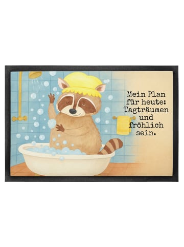 Mr. & Mrs. Panda Sauberlaufmatte Waschbär Design mit Spruch in Weiß