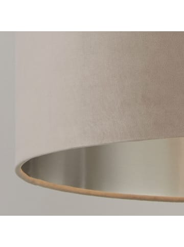 Licht-Erlebnisse Lampenschirm Ø 38 x (H)22 cm in Taupe Silber gebürstet