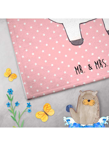 Mr. & Mrs. Panda Handtuch Einhorn Weihnachtsmann ohne Spruch in Rot Pastell