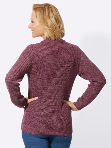 WITT WEIDEN Stehkragen-Pullover in bordeaux-grau-meliert