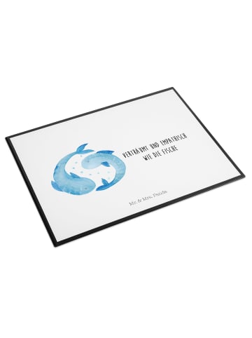Mr. & Mrs. Panda Tischschutz Sternzeichen Fische mit Spruch in Weiß
