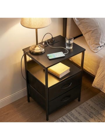 relaxdays Beistelltisch in Schwarz - (B)40 x (H)60 x (T)30 cm