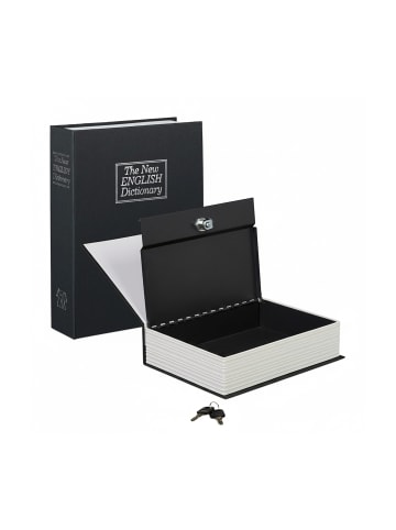 relaxdays Buchtresor in Schwarz - (B)20 x (H)27 x (T)6,5 cm