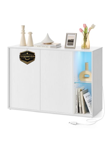 SONGMICS HOME Sideboard Kadin in Schneeweiß - (B)100 x (H)71 x (T)39 cm