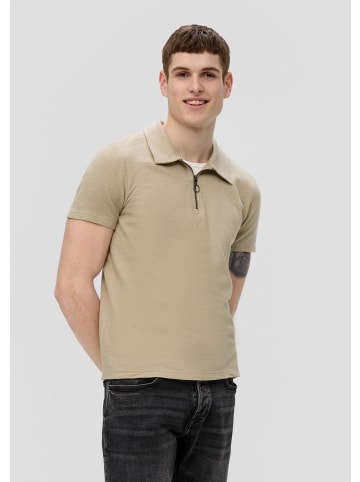 QS Polo-Shirt kurzarm in Beige