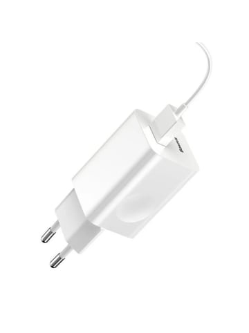 Baseus Wandladegerät USB A QC3.0 3A 24W Schnellladegerät in Weiß in Weiß