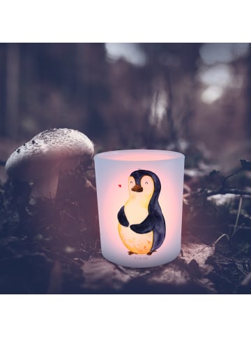 Mr. & Mrs. Panda Outdoor Windlicht Pinguin Diät ohne Spruch in Transparent