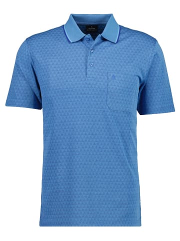 Ragman Polo Jacquard in Blau