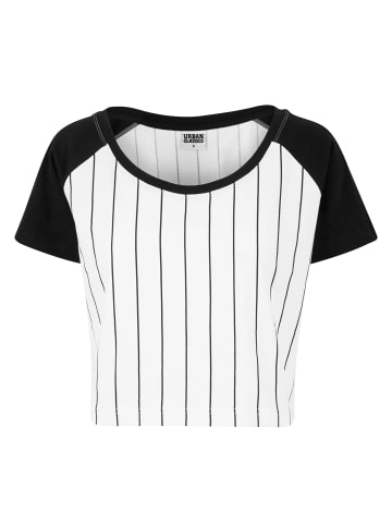 Urban Classics Urban Classics Damen Ladies Cropped Baseball Tee in wht/blk