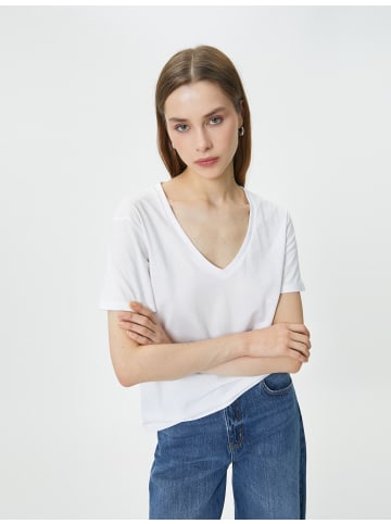KOTON T-shirt in Weiß