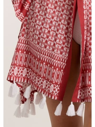 Olympia Bluse in weiss/rot