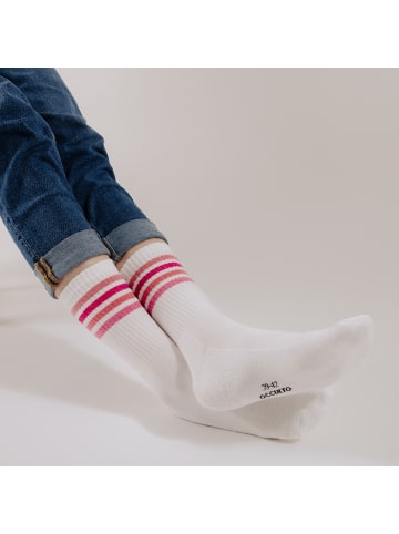 Occulto 6er Pack Retro Tennis Socken Steffi in Pink-Grau