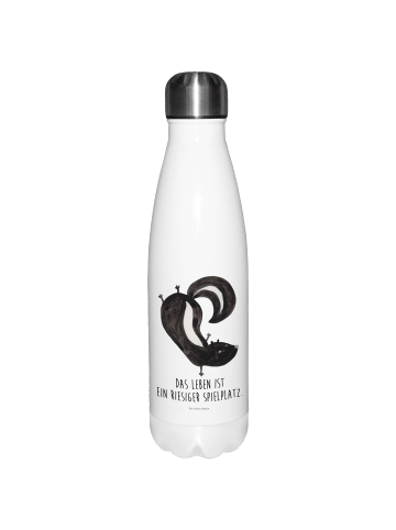 Mr. & Mrs. Panda Trinkflasche Stinktier Handstand mit Spruch in Weiß