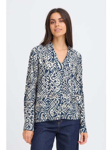 Fransa Bluse langarm FRARIANA Box fit in ART LINES NAVY