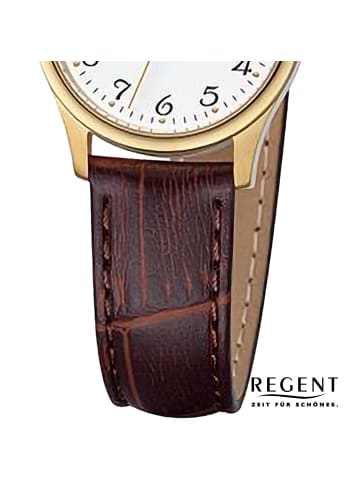 Regent Analog-Armbanduhr Regent Lederarmband braun klein (ca. 26,5mm)