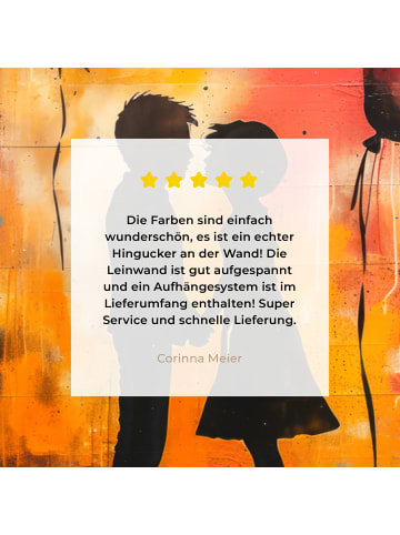 MuchoWow Leinwand bilder Silhouette Liebe (BxH)