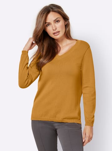 WITT WEIDEN V-Ausschnitt-Pullover in curry