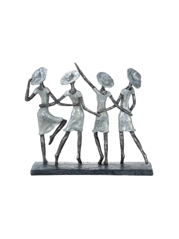 GILDE Skulptur 4 Ladys anthrazitfarben, silberfarben - (H) 34 cm