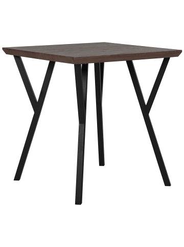Beliani Esszimmertisch BRAVO in Braun/Schwarz - (W) 70 x (H) 75 x (L) 70 cm