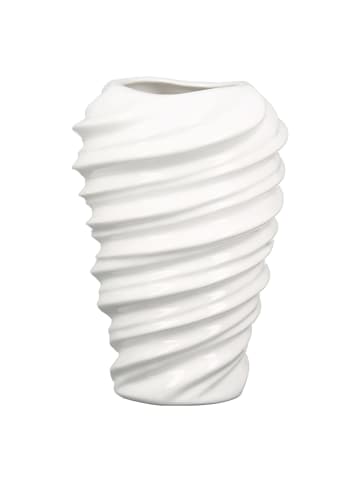 GILDE Vase "Twist" in Weiß - (H) 27cm