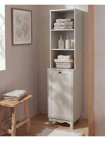Beliani Badezimmerschrank PENON in Beige/Braun - (W) 38 x (H) 165 x (L) 30 cm