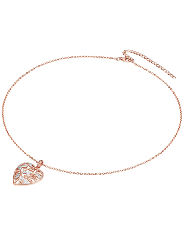 Rafaela Donata Halskette Herz/Funkelnde Blätter Sterling Silber Zirkonia in roségold