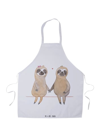 Mr. & Mrs. Panda Kellnerschürze Faultier Pärchen ohne Spruch in Weiß