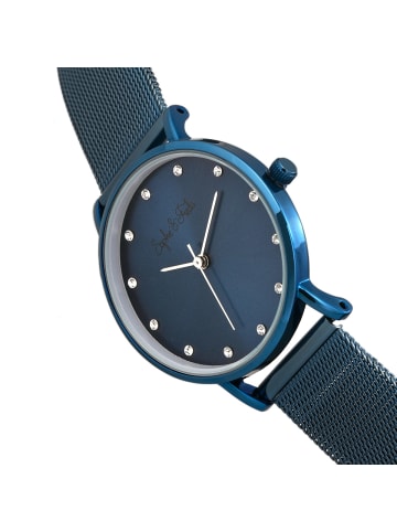Sophie & Freda Savannah Mesh-Armbanduhr mit Swarovski-Kristallen in Blue