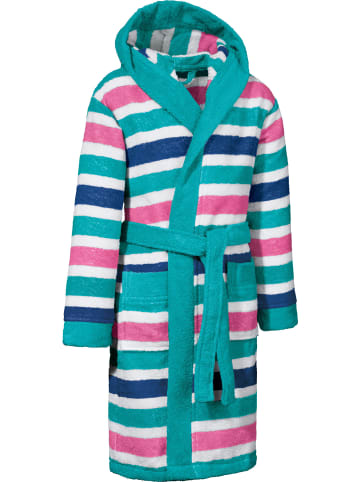 Erwin Müller Frottier Kinder-Bademantel mit Kapuze in smaragd