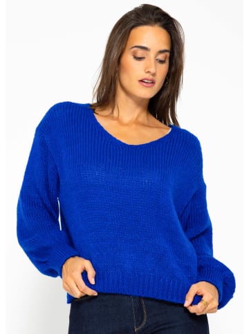 SASSYCLASSY Oversize Strick-Pullover in Blau