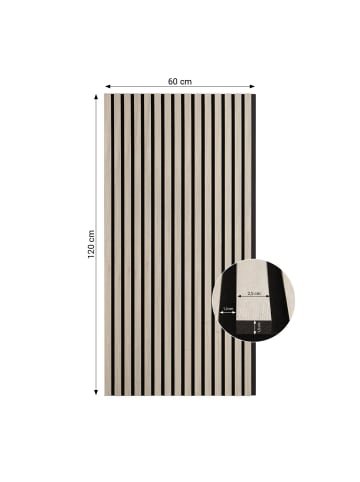 Homestyle4u Akustikpaneel 60x120 2er Set in Grau